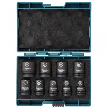 Bộ 9 đầu tuýp mở bu lông 1/2" Impact Black Makita E-16564