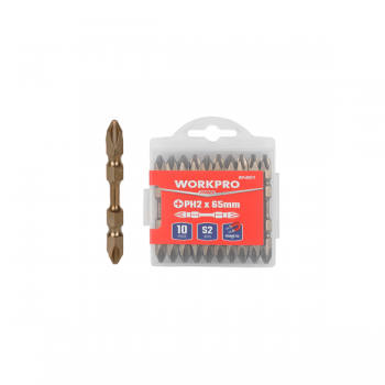 Bộ đầu vặn vít 2 đầu bake 65mm x PH2 lực xoắn cao (1 bộ = 10 cái) Workpro WP408171