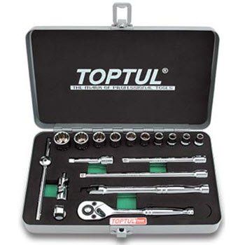 Bộ tuýp bông loại bóng 1/4" 18 món Toptul GCAD1818