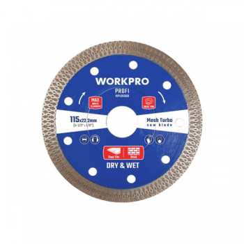 Lưỡi cưa đĩa cắt kim cương Turbo răng lưới siêu mỏng 105x20x10mm Workpro WP405058