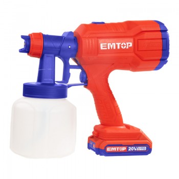 Máy phun sơn dùng pin 20V Emtop ELSG20256 (1 Pin 2.0Ah, 1 Sạc)