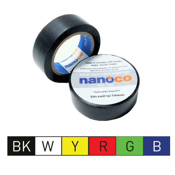 10yard Băng keo cách điện PVC Nanoco FKPT10Y (Màu vàng)