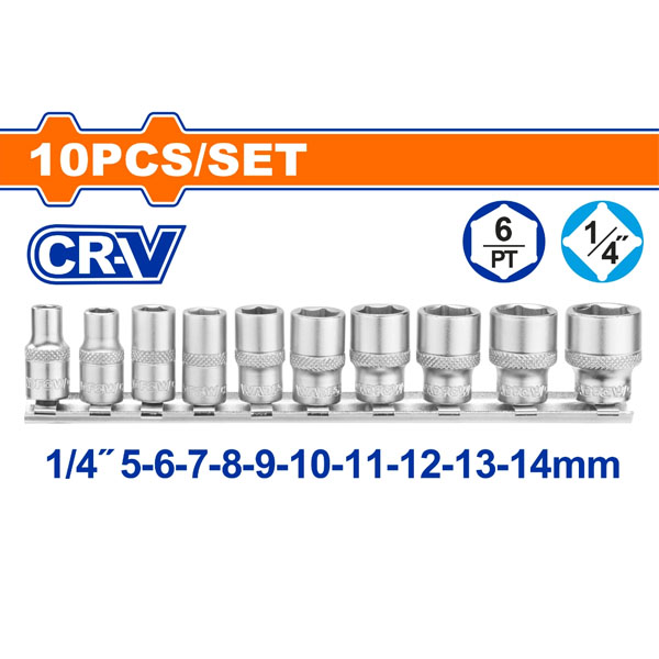 Bộ 10 đầu tuýp 1/4" WadFow WST4410
