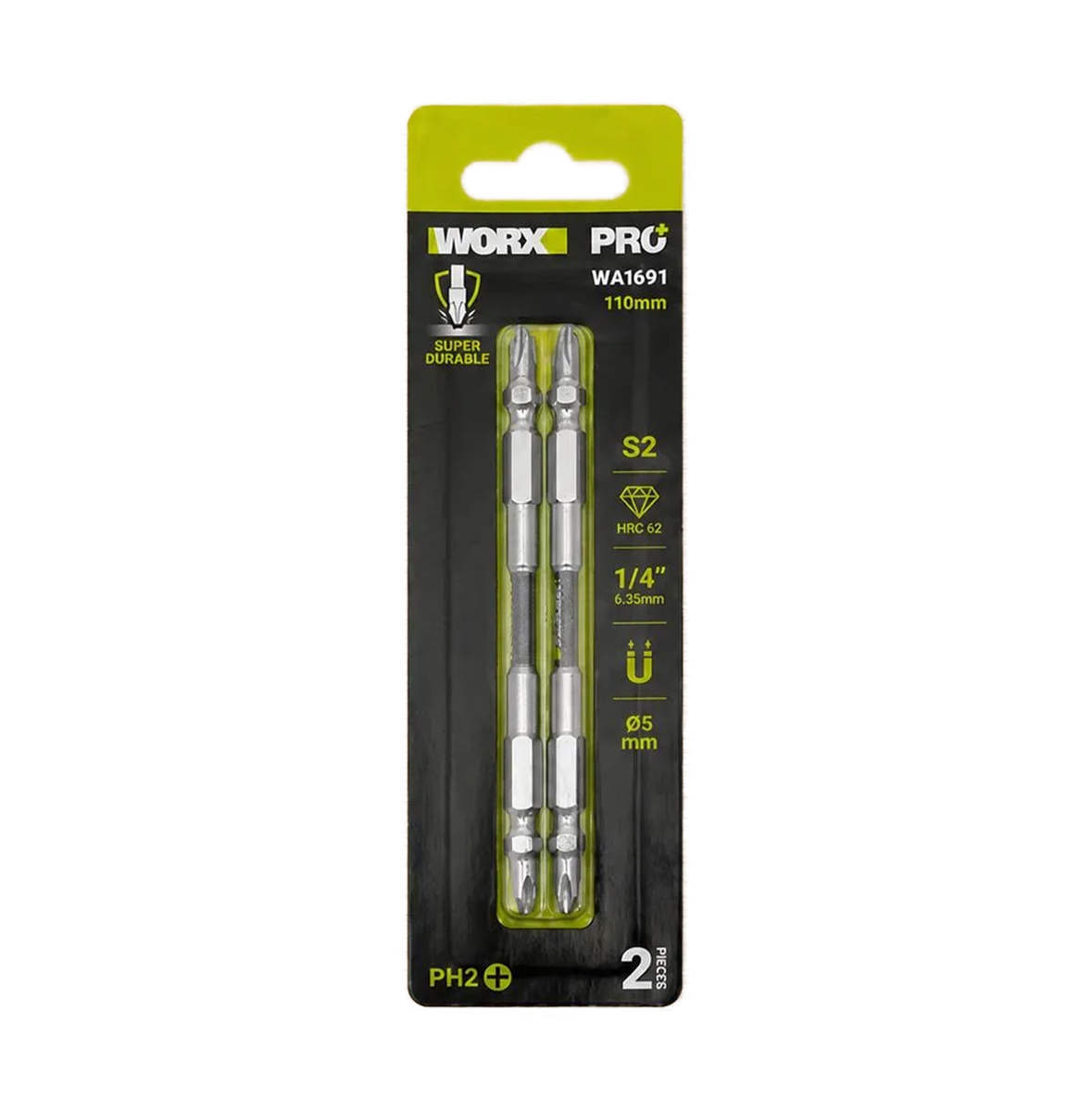 Bộ 2 mũi vít 2 đầu PH2 x 110mm WORX PRO WA1691