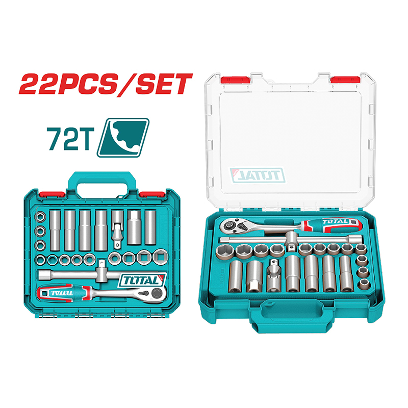 Bộ 22 Đầu Tuýp Và Cần Siết 1/2" Total THT121226