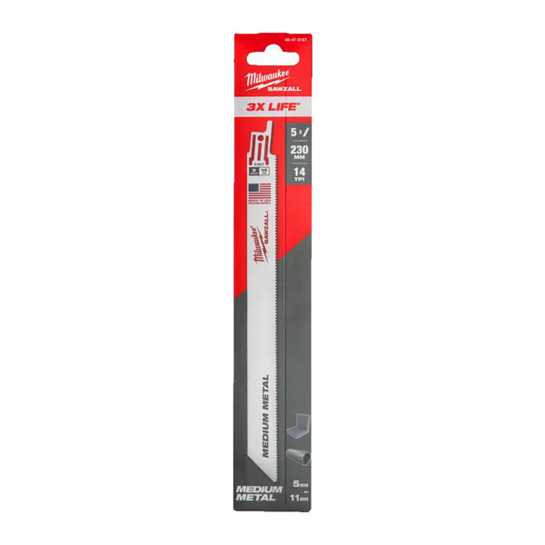 Bộ 5 lưỡi cưa kiếm kim loại 230mm 14 răng/inch Milwaukee 48-47-5187