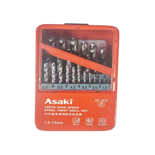 Bộ mũi khoan sắt & inox 1.0 - 13mm Asaki AK-3572