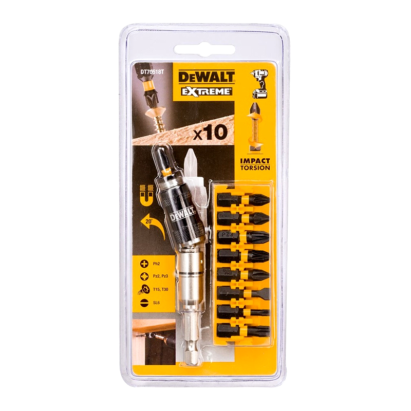 Bộ mũi vít đầu xoắn 10 chi tiết DeWalt DT70518T-QZ