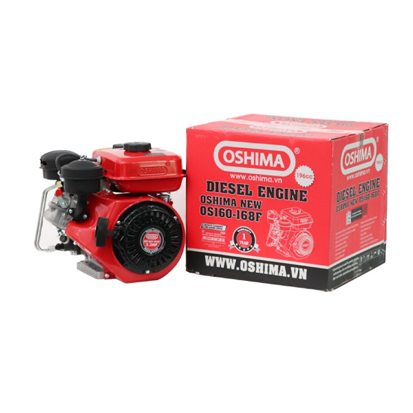 Động cơ nổ dầu Diesel 3.3HP Đỏ Oshima New OS160-168F