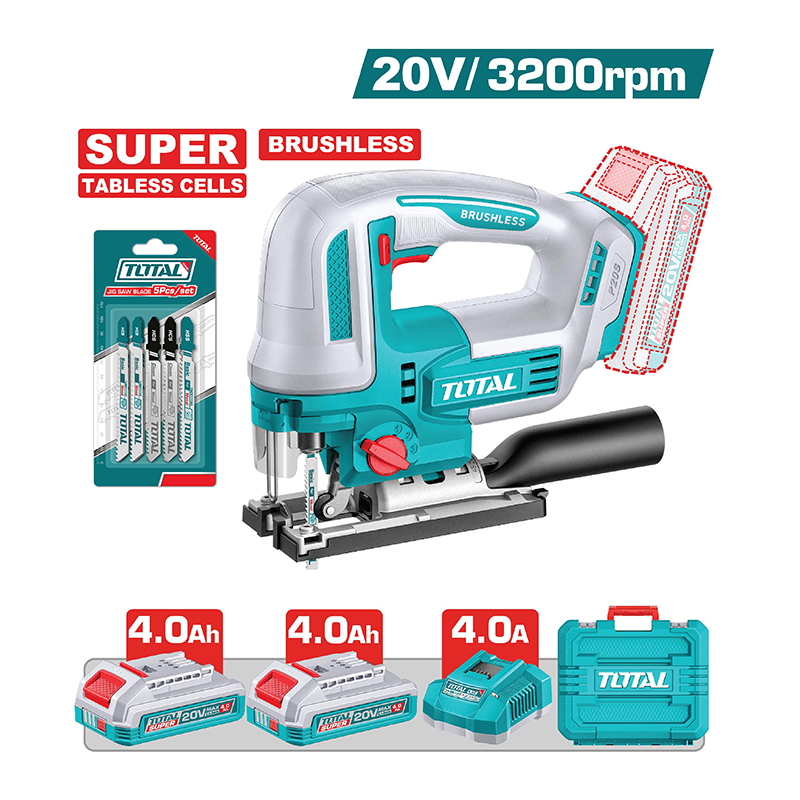 Máy cưa lọng pin 20V Total TJSLI13562 (2 Pin 4.0Ah, 1 Sạc)