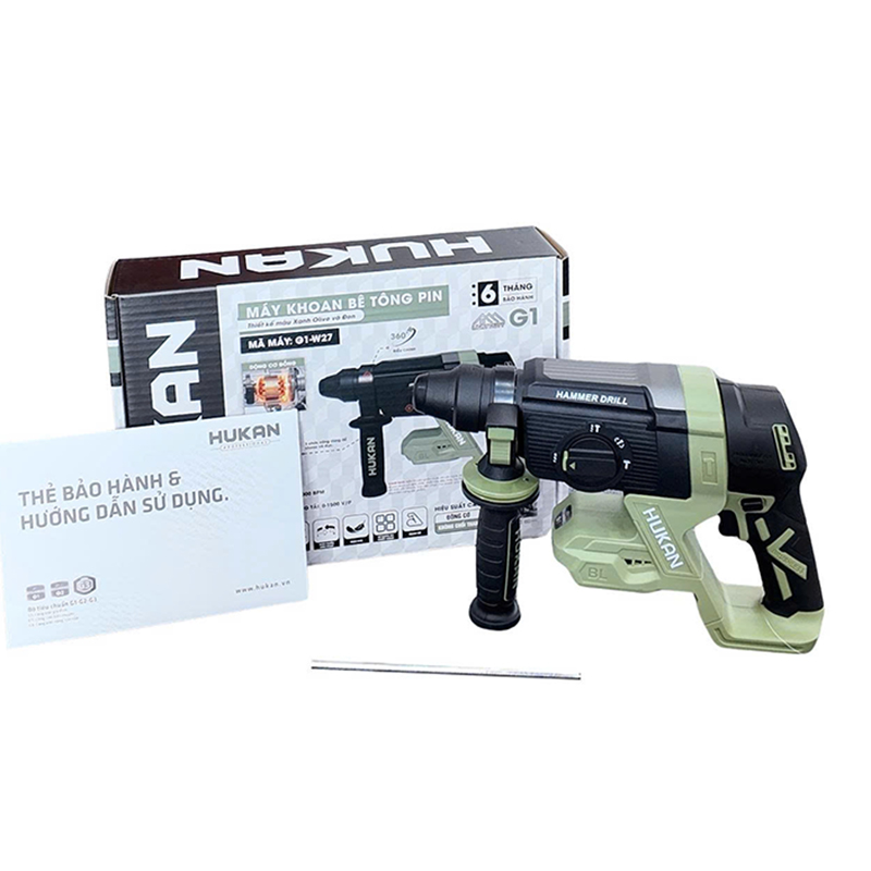 Máy khoan bê tông dùng pin 21V Hukan BODY G1-W27 (Chưa Pin & Sạc)