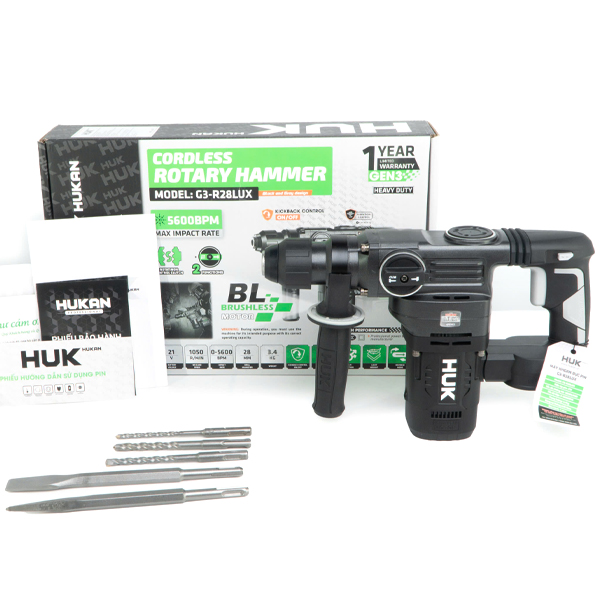 Máy khoan, đục bê tông dùng pin 21V Hukan G3-R28LUX (Chưa Pin & Sạc)