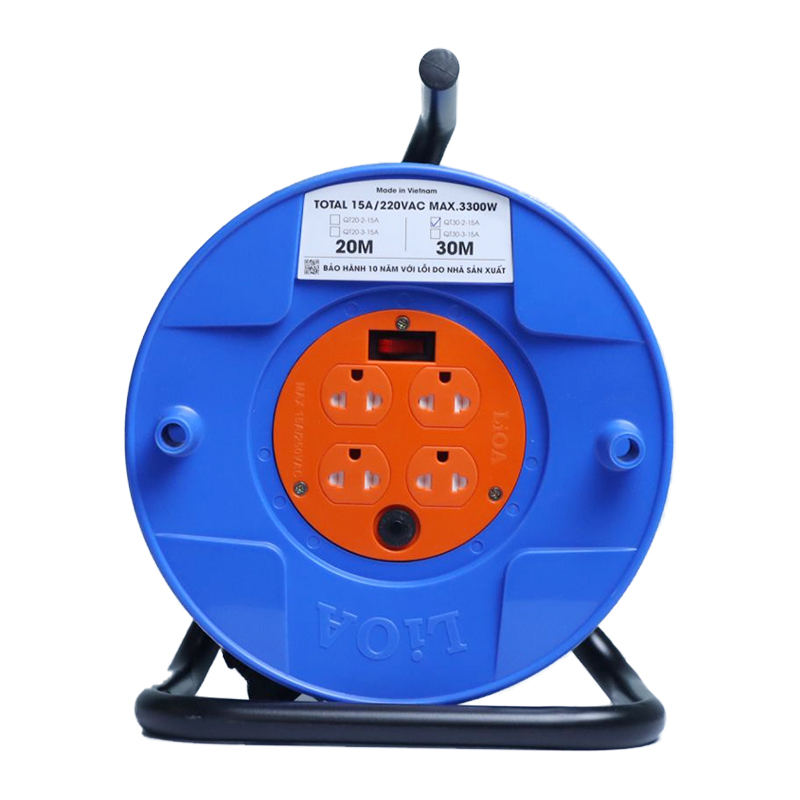 Ổ cắm đa năng Rulo nhỏ Lioa QT20-2-15A 20mx2 15A