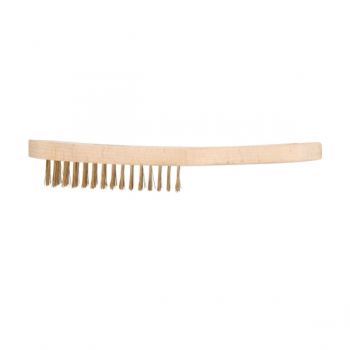 Bàn chải sắt bọc đồng tay cầm bằng gỗ 4x15cm Workpro WP253004