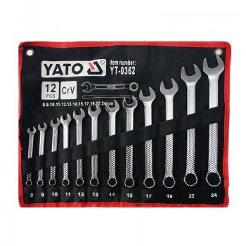 Bộ 12 cờ lê vòng miệng 8-24mm Yato YT-0362