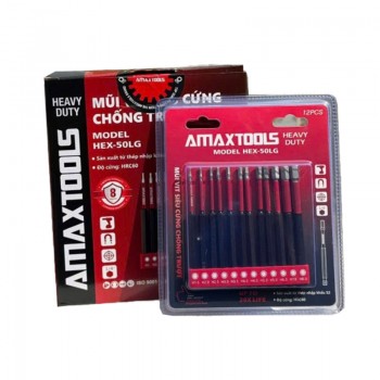 Bộ 12 mũi vít lục giác Amaxtools HEX-50LG