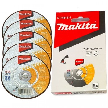 Bộ 5 đá cắt inox cho máy DMC300 76x1.0x10mm WA60T Makita D-74815-5