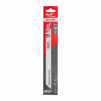 Bộ 5 lưỡi cưa kiếm kim loại 230mm 14 răng/inch Milwaukee 48-47-5187
