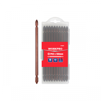 Bộ đầu vặn vít 2 đầu bake 100mm x PH2 (1 bộ = 10 cái) Workpro WP408160