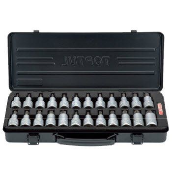 Bộ đầu vít lục giác 1/2" 24 món (Hộp đen) Toptul GBA2414