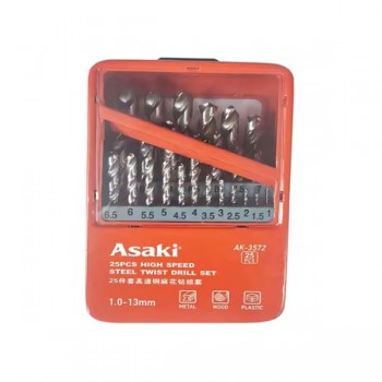 Bộ mũi khoan sắt & inox 1.0 - 13mm Asaki AK-3572