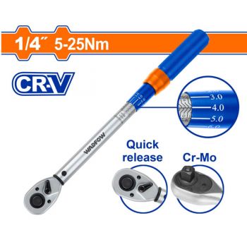 Cần siết lực 1/4" WadFow WWQ1D14 5-25Nm
