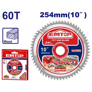 Đĩa cắt gỗ TCT 254mm 60 răng Emtop ETCT125423
