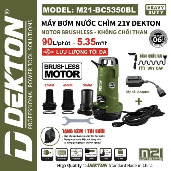 Máy bơm chìm dùng pin dekton m21-bc5350bl
