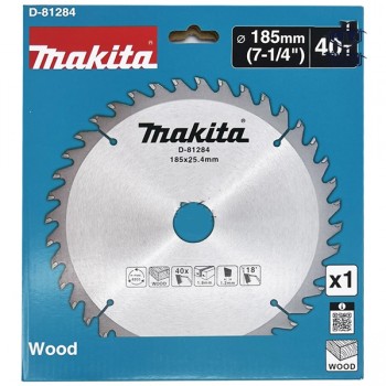 Lưỡi cưa gỗ hợp kim 185x25.4 mm x 40T Makita D-81284