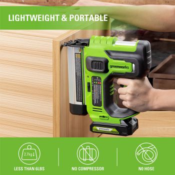 Máy bắn đinh ghim bấm kim Brad dùng Pin 24V Greenworks NLG401 (Chưa Pin & Sạc)