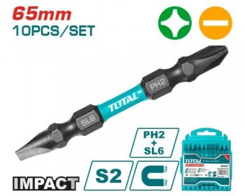 Mũi bắt vít hai đầu ΡH2+SL6x65mm có nam châm Total TACIM16HL133