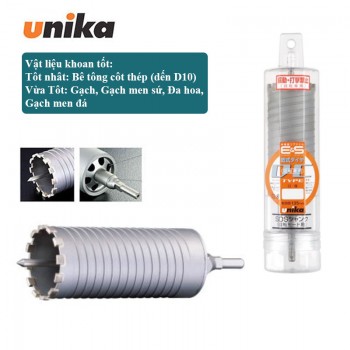 Mũi khoan rút lõi bê tông cốt thép 85x135mm Unika ES-D85ST (Chuôi trụ)