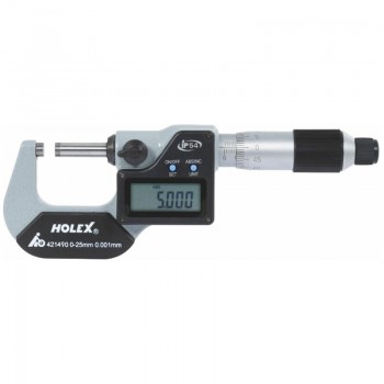 Panme điện tử đo ngoài 25-50mm HOLEX  421490 25-50 (vạch chia 0.001mm, chống bụi nước IP54)