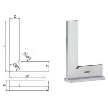 Thước đo góc vuông đế rộng Insize 4793-150