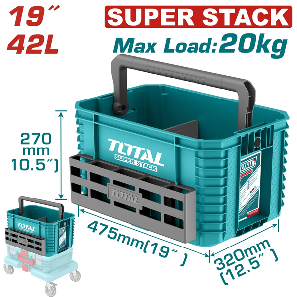 Thùng nhựa đựng đồ nghề 19" Total TPBXS104 (20 Kg)