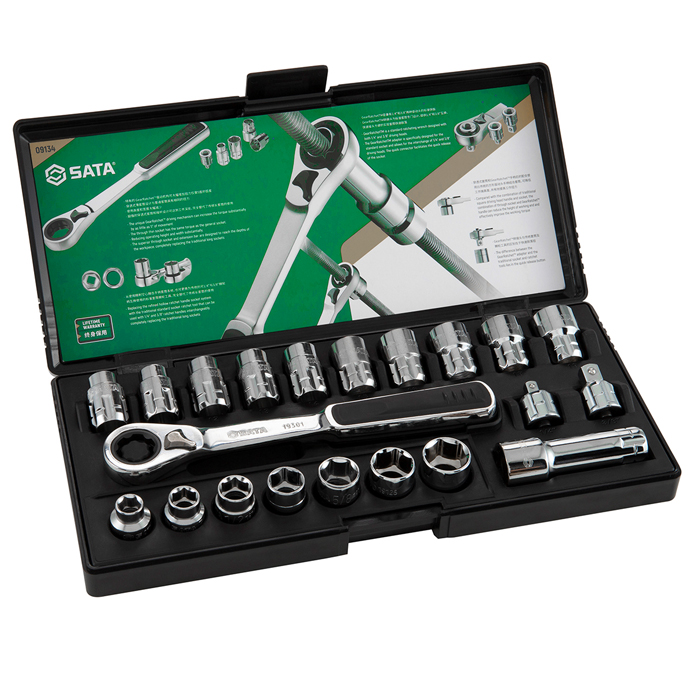 3/8" Bộ tuýp 21 chi tiết Sata 09134