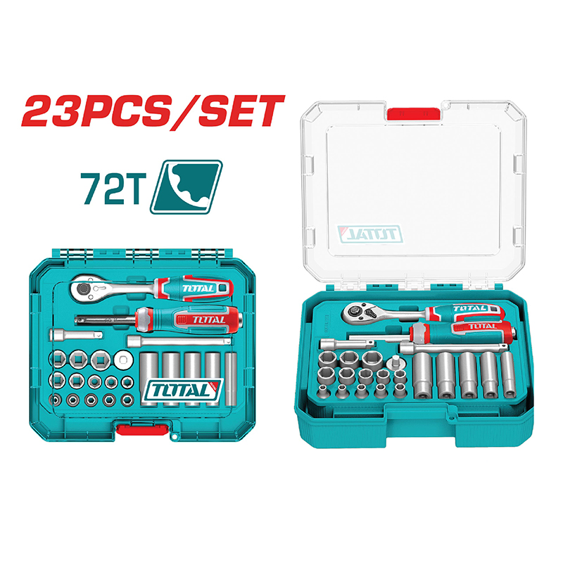 Bộ 23 Đầu Tuýp Và Cần Siết 1/4" Total THT141236