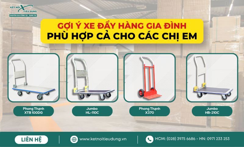 Gợi Ý Xe Đẩy Hàng Gia Đình Phù Hợp Cả Cho Các Chị Em