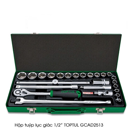 Hộp đầu tuýp 1/2" 25 chi tiết TOPTUL GCAD2513