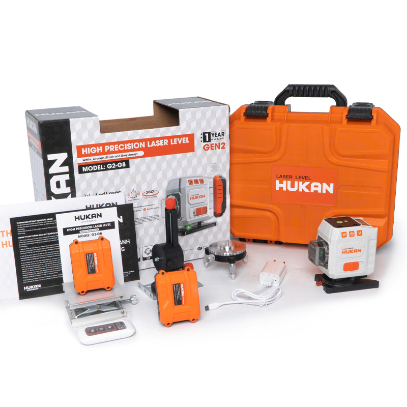 Máy cân bằng laser 2 tia xanh 360º Hukan G2-G8