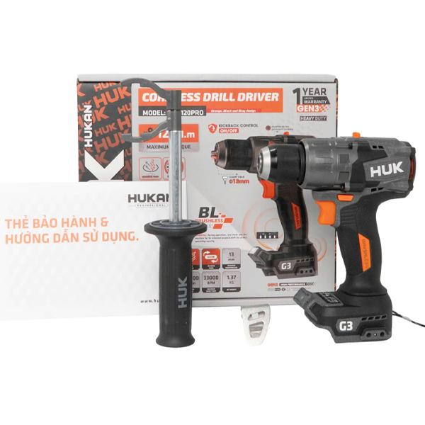 Máy khoan động lực dùng pin 21V Hukan BODY G3-F120PRO (Chưa Pin & Sạc)