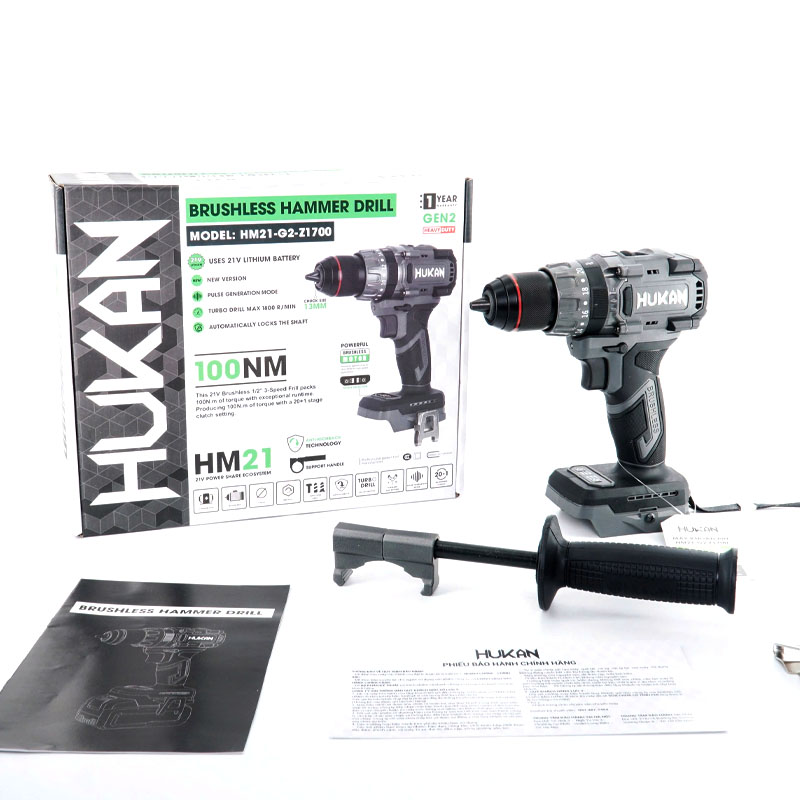 Máy khoan động lực pin Hukan HM21-G2-Z1700 (Chưa Pin & Sạc)