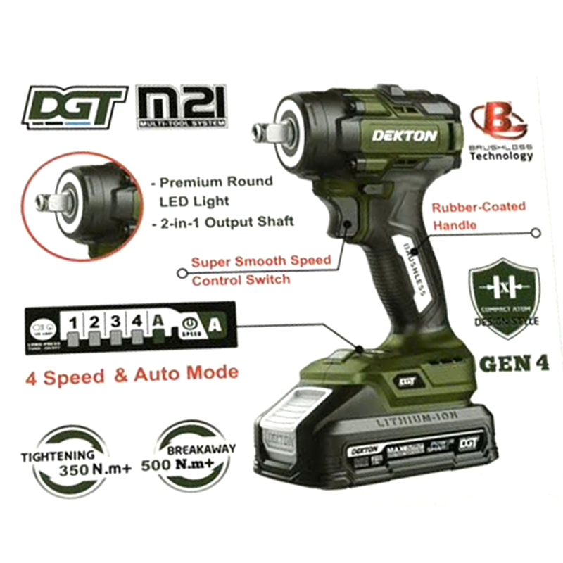 Máy vặn bu lông dùng pin 21V YUP M21-IW350XDGT (Chưa Pin & Sạc)