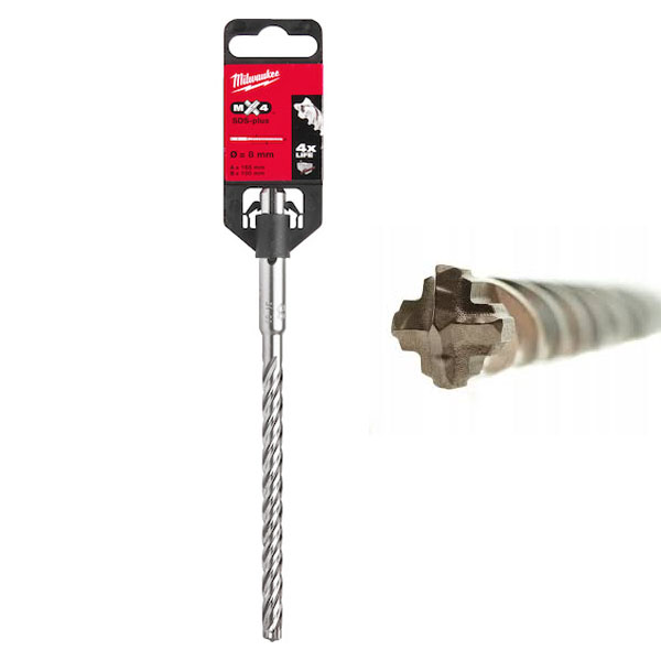 Mũi khoan bê tông 4 cạnh SDS Plus MX4, 8x165mm Milwaukee 4932352022