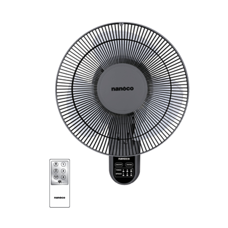 Quạt treo tường 3 cánh 30W Nanoco NWF1219RC-GR (Có Remote)