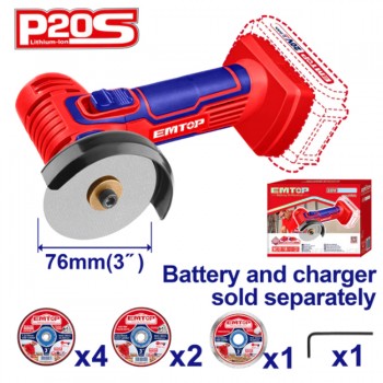 76mm Máy cắt mini dùng pin 20V Emtop ELAG7601 (Chưa Pin & Sạc)