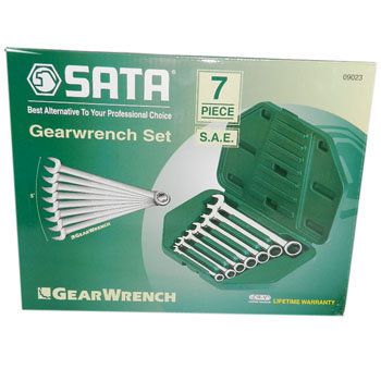 Bộ cờ lê vòng miệng tự động 7chi tiết (hệ inch) Sata 08020