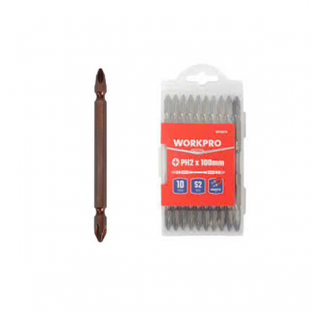 Bộ đầu vặn vít 2 đầu bake 100mm x PH2 lực xoắn cao (1 bộ = 10 cái) Workpro WP408174