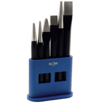 Bộ đục 6 chi tiết, gồm đục bằng, tam giác, nhọn Elora 266KS