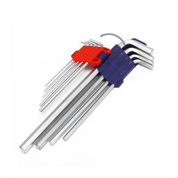 Bộ lục giác đầu bằng kiểu chữ L loại dài 9 cái hệ mét thép hợp kim CR-V Workpro WP222005